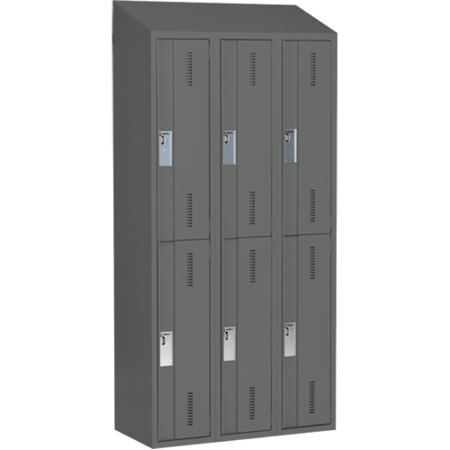 Casiers robustes Concorde, 2 niveaux, Bloc de 3, 36" x 18" x 78", Acier, Charbon, Soud&eacute; (assembl&eacute;) Nia-Chem Ltd.