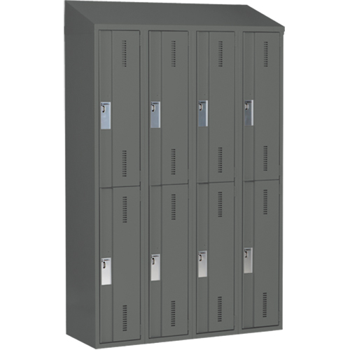 Casiers robustes Concorde, 2 niveaux, Bloc de 4, 48" x 18" x 78", Acier, Charbon, Soud&eacute; (assembl&eacute;) Nia-Chem Ltd.