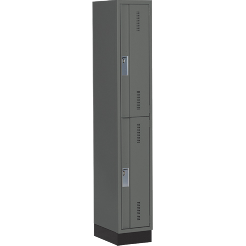 Concorde Heavy-Duty Lockers, 2 -tier, 12" x 18" x 76", Steel, Charcoal, Welded (Assembled) Nia-Chem Ltd.