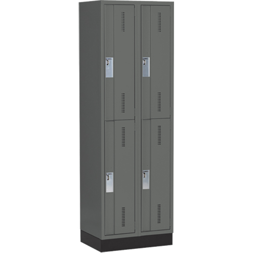 Concorde Heavy-Duty Lockers, 2 -tier, Bank of 2, 24" x 18" x 76", Steel, Charcoal, Welded (Assembled) Nia-Chem Ltd.