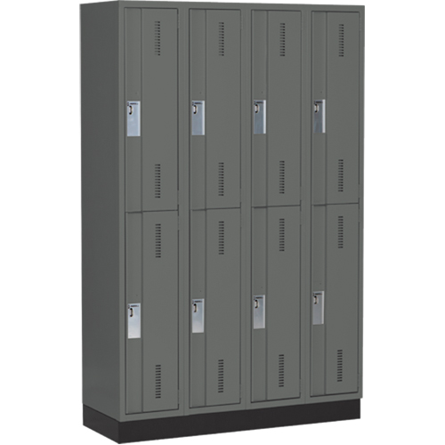 Concorde Heavy-Duty Lockers, 2 -tier, Bank of 4, 48" x 18" x 76", Steel, Charcoal, Welded (Assembled) Nia-Chem Ltd.