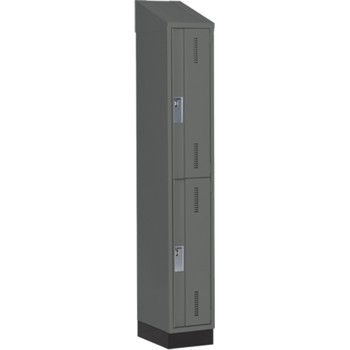 Concorde Heavy-Duty Lockers, 2 -tier, 12" x 18" x 82", Steel, Charcoal, Welded (Assembled) Nia-Chem Ltd.