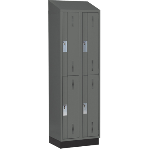 Concorde Heavy-Duty Lockers, 2 -tier, Bank of 2, 24" x 18" x 82", Steel, Charcoal, Welded (Assembled) Nia-Chem Ltd.