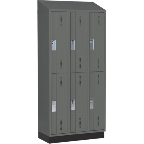 Casiers robustes Concorde, 2 niveaux, Bloc de 3, 36" x 18" x 82", Acier, Charbon, Soud&eacute; (assembl&eacute;) Nia-Chem Ltd.