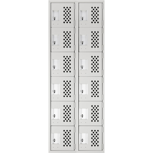Clean Line Lockerettes, 6 -tier, Bank of 2, 18" x 72" x 12", Steel Nia-Chem Ltd.