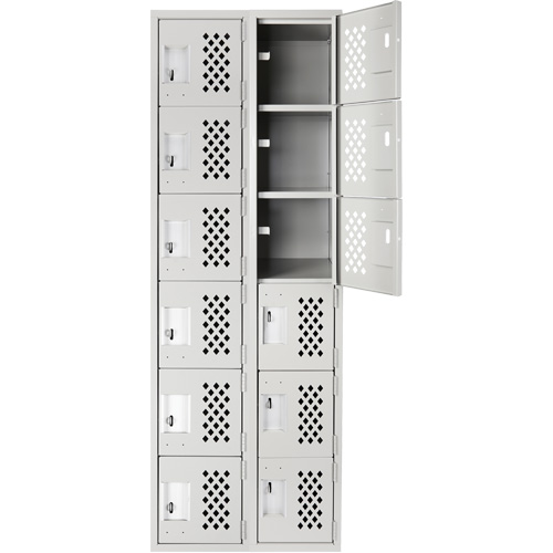 Clean Line Lockerettes, 6 -tier, Bank of 2, 18" x 72" x 12", Steel Nia-Chem Ltd.
