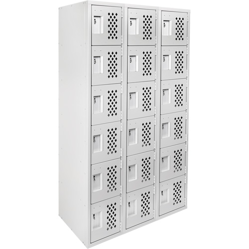 Clean Line Lockerettes, 6 -tier, Bank of 3, 18" x 72" x 12", Steel Nia-Chem Ltd.