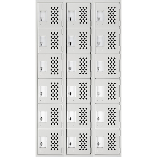 Clean Line Lockerettes, 6 -tier, Bank of 3, 18" x 72" x 12", Steel Nia-Chem Ltd.