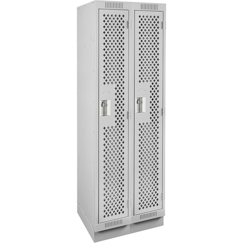 Clean Line Lockers, Bank of 2, 24" x 15" x 76", Steel, Grey, Rivet (Assembled), Perforated Nia-Chem Ltd.