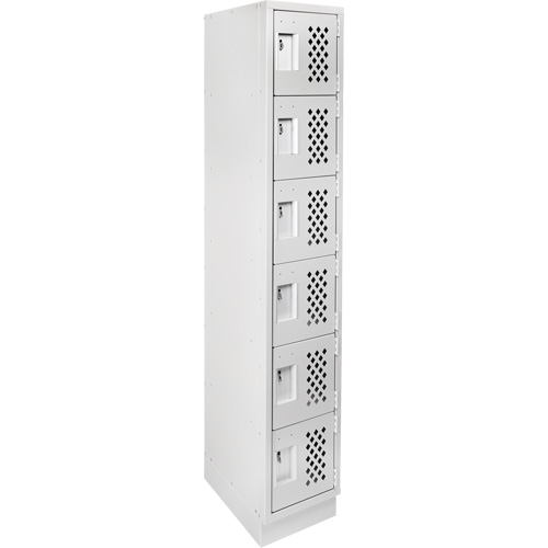 Assembled Lockerettes Clean Line Perforated Economy Lockers, 6 -tier, 18" x 72" x 12", Steel Nia-Chem Ltd.