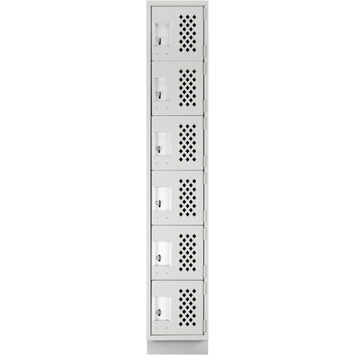 Assembled Lockerettes Clean Line Perforated Economy Lockers, 6 -tier, 18" x 72" x 12", Steel Nia-Chem Ltd.