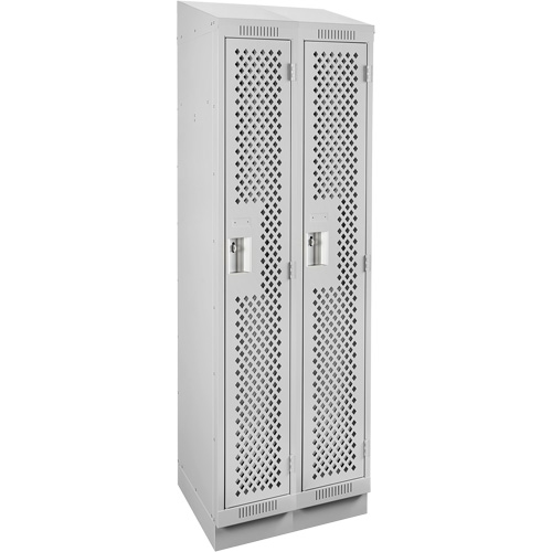 Casiers Clean Line, Bloc de 2, 24" x 15" x 82", Acier, Gris, Rivet (assembl&eacute;), Perfor&eacute; Nia-Chem Ltd.