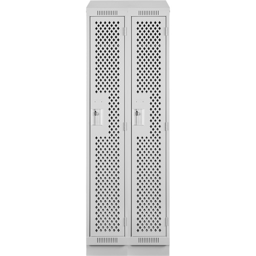 Casiers Clean Line, Bloc de 2, 24" x 15" x 82", Acier, Gris, Rivet (assembl&eacute;), Perfor&eacute; Nia-Chem Ltd.