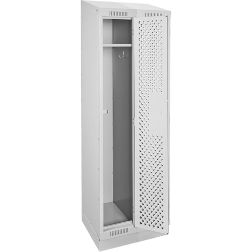 Casiers Clean Line, Bloc de 2, 24" x 15" x 82", Acier, Gris, Rivet (assembl&eacute;), Perfor&eacute; Nia-Chem Ltd.
