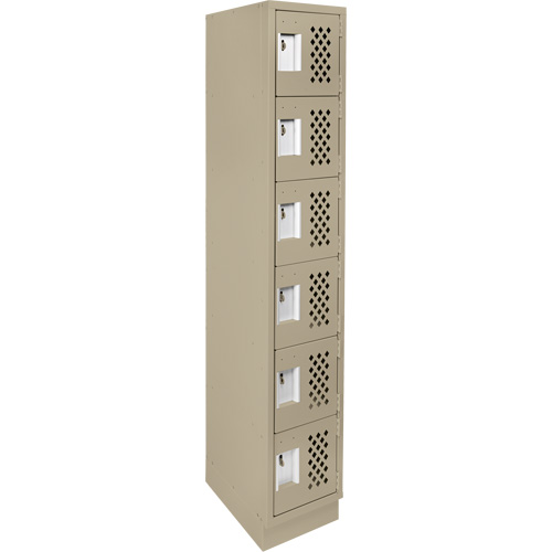 Assembled Lockerettes Clean Line Perforated Economy Lockers, 6 -tier, 18" x 72" x 12", Steel Nia-Chem Ltd.