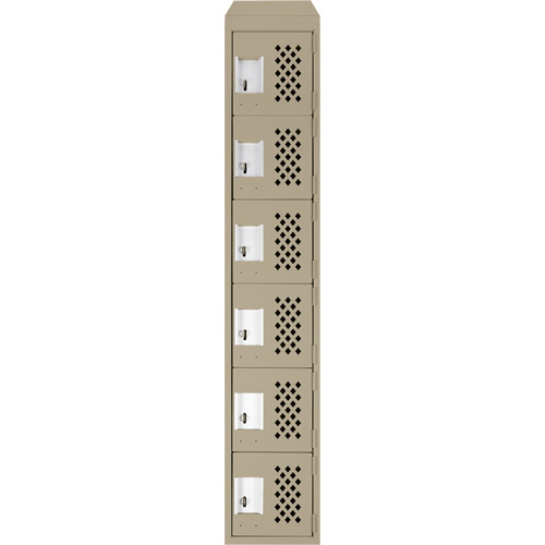 Assembled Lockerettes Clean Line Perforated Economy Lockers, 6 -tier, 18" x 72" x 12", Steel Nia-Chem Ltd.