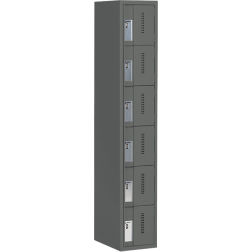 Concorde Heavy-Duty Lockers, 6 -tier, 12" x 18" x 72", Steel, Charcoal, Welded (Assembled) Nia-Chem Ltd.