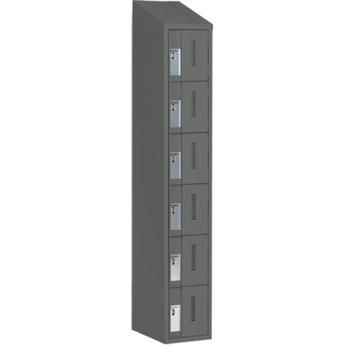Concorde Heavy-Duty Lockers, 6 -tier, 12" x 18" x 78", Steel, Charcoal, Welded (Assembled) Nia-Chem Ltd.