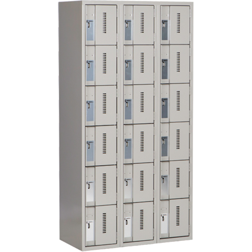 Concorde Heavy-Duty Lockers, 6 -tier, Bank of 3, 36" x 18" x 72", Steel, Grey, Welded (Assembled) Nia-Chem Ltd.