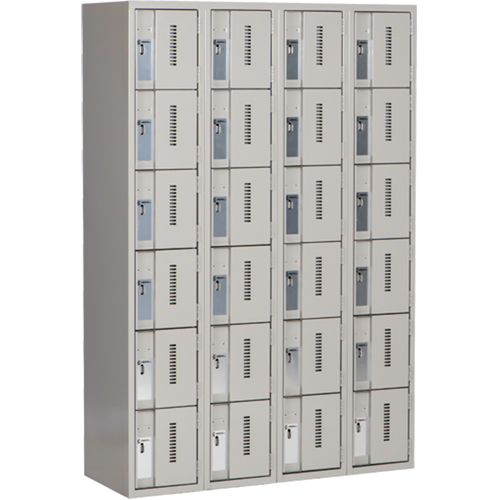 Concorde Heavy-Duty Lockers, 6 -tier, Bank of 4, 48" x 18" x 72", Steel, Grey, Welded (Assembled) Nia-Chem Ltd.