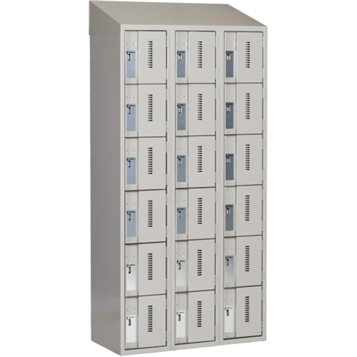 Concorde Heavy-Duty Lockers, 6 -tier, Bank of 3, 36" x 18" x 78", Steel, Grey, Welded (Assembled) Nia-Chem Ltd.