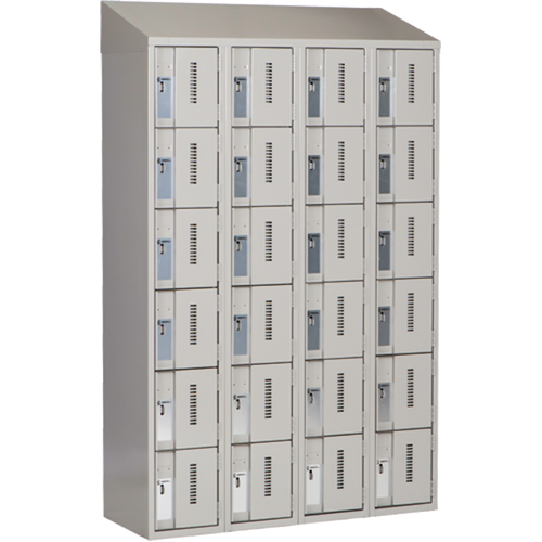 Concorde Heavy-Duty Lockers, 6 -tier, Bank of 4, 48" x 18" x 78", Steel, Grey, Welded (Assembled) Nia-Chem Ltd.