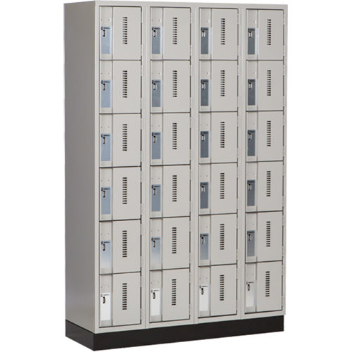 Concorde Heavy-Duty Lockers, 6 -tier, Bank of 4, 48" x 18" x 76", Steel, Grey, Welded (Assembled) Nia-Chem Ltd.