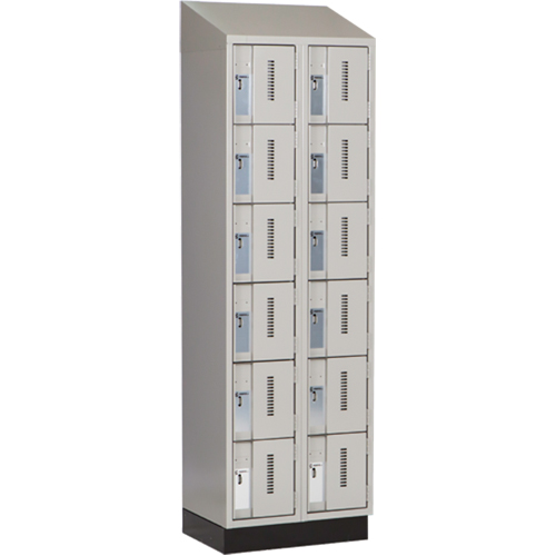 Concorde Heavy-Duty Lockers, 6 -tier, Bank of 2, 24" x 18" x 82", Steel, Grey, Welded (Assembled) Nia-Chem Ltd.