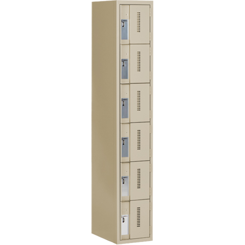 Concorde Heavy-Duty Lockers, 6 -tier, 12" x 18" x 72", Steel, Beige, Welded (Assembled) Nia-Chem Ltd.