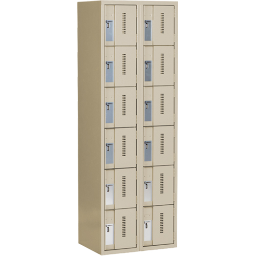 Concorde Heavy-Duty Lockers, 6 -tier, Bank of 2, 24" x 18" x 72", Steel, Beige, Welded (Assembled) Nia-Chem Ltd.