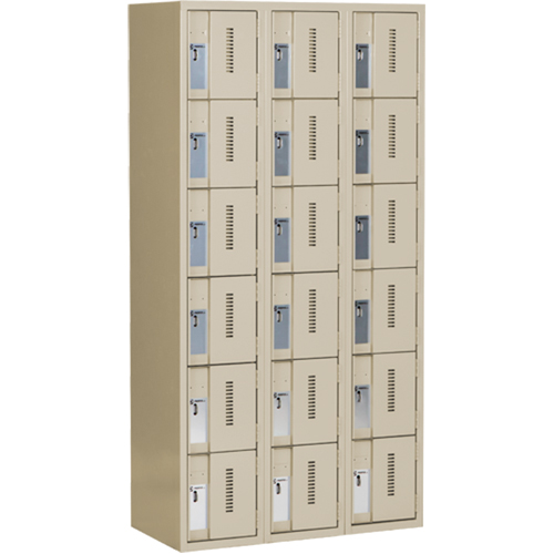 Casiers robustes Concorde, 6 niveaux, Bloc de 3, 36" x 18" x 72", Acier, Beige, Soud&eacute; (assembl&eacute;) Nia-Chem Ltd.