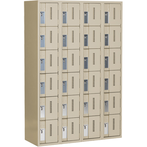 Concorde Heavy-Duty Lockers, 6 -tier, Bank of 4, 48" x 18" x 72", Steel, Beige, Welded (Assembled) Nia-Chem Ltd.