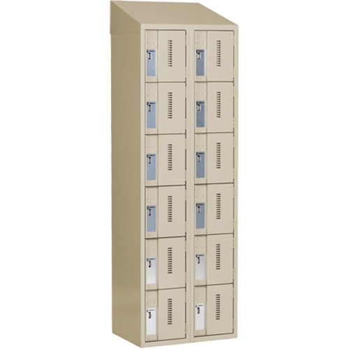 Concorde Heavy-Duty Lockers, 6 -tier, Bank of 2, 24" x 18" x 78", Steel, Beige, Welded (Assembled) Nia-Chem Ltd.