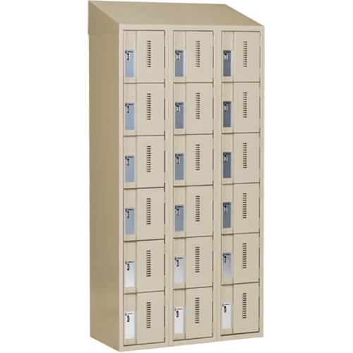 Concorde Heavy-Duty Lockers, 6 -tier, Bank of 3, 36" x 18" x 78", Steel, Beige, Welded (Assembled) Nia-Chem Ltd.