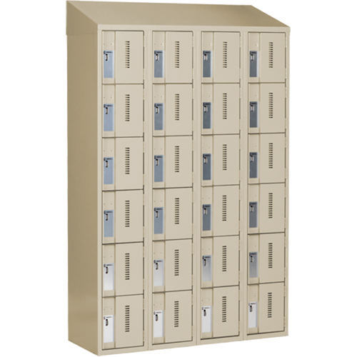 Concorde Heavy-Duty Lockers, 6 -tier, Bank of 4, 48" x 18" x 78", Steel, Beige, Welded (Assembled) Nia-Chem Ltd.