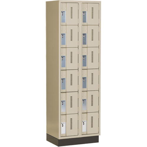 Concorde Heavy-Duty Lockers, 6 -tier, Bank of 2, 24" x 18" x 76", Steel, Beige, Welded (Assembled) Nia-Chem Ltd.