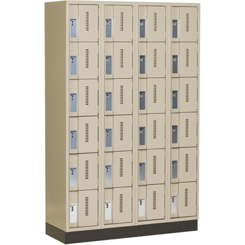 Concorde Heavy-Duty Lockers, 6 -tier, Bank of 4, 48" x 18" x 76", Steel, Beige, Welded (Assembled) Nia-Chem Ltd.