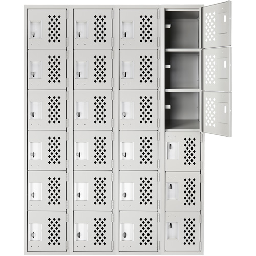 Clean Line Lockerettes, 6 -tier, Bank of 4, 18" x 72" x 12", Steel Nia-Chem Ltd.