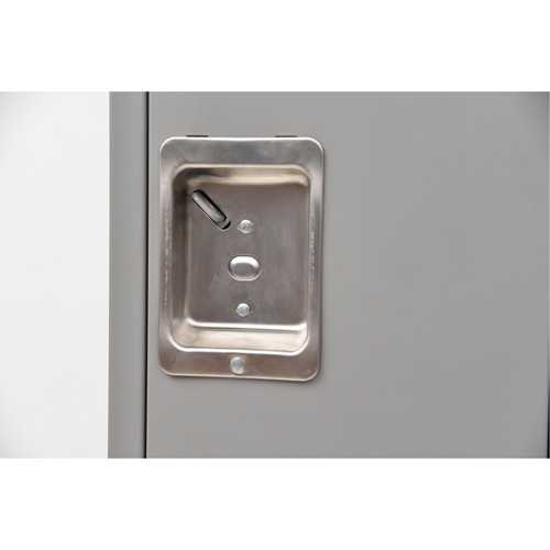 Lockers, 2 -tier, Bank of 3, 36" x 18" x 72", Steel, Grey, Knocked Down Nia-Chem Ltd.