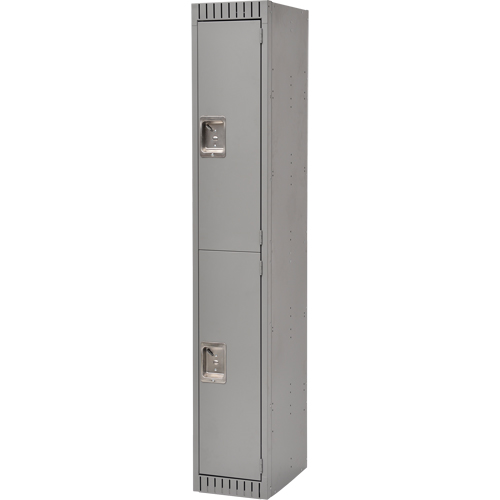 Lockers, 2 -tier, 12" x 18" x 72", Steel, Grey, Rivet (Assembled) Nia-Chem Ltd.