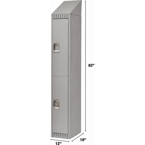 Lockers, 2 -tier, 12" x 18" x 82", Steel, Grey, Knocked Down Nia-Chem Ltd.