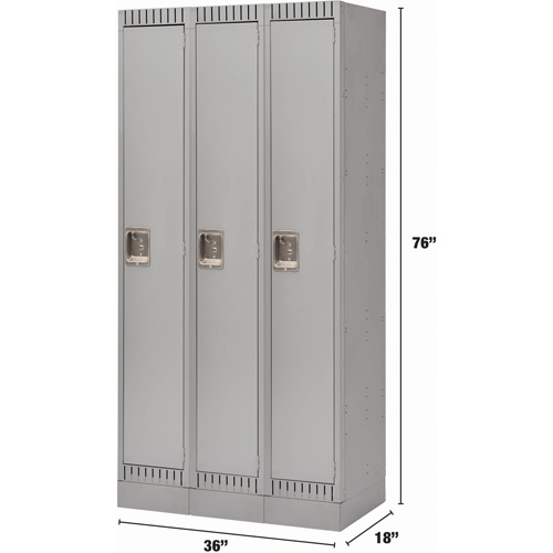 Casiers, Bloc de 3, 36" x 18" x 76", Acier, Gris, D&eacute;mont&eacute; Nia-Chem Ltd.