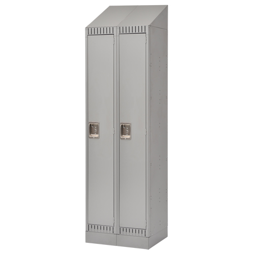 Assembled Lockers, Bank of 2, 24" x 18" x 72", Steel, Grey, Rivet (Assembled) Nia-Chem Ltd.