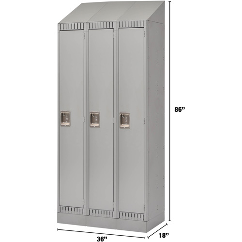 Casiers, Bloc de 3, 36" x 18" x 86", Acier, Gris, D&eacute;mont&eacute; Nia-Chem Ltd.