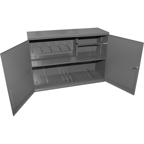 Abrasive Accessory Cabinet, Steel, 2 Drawers, 33-3/4" x 11-7/8" x 23-7/8", Grey Nia-Chem Ltd.