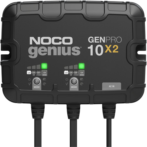Chargeur de batterie embarqu&eacute; &agrave; 2 sorties de 20 amp&egrave;res GenPro10X2 Genius Nia-Chem Ltd.