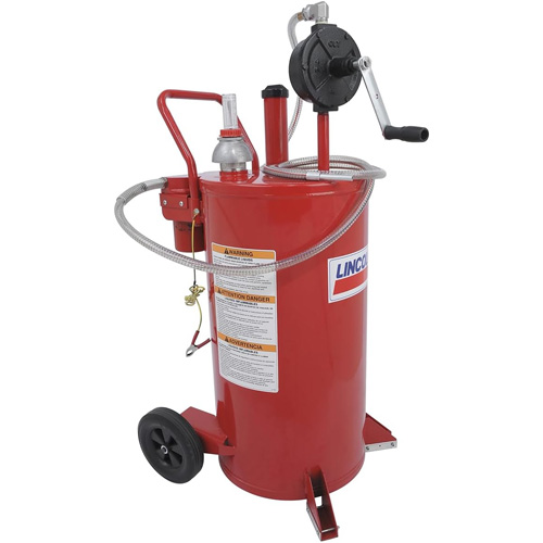 Chariot &agrave; carburant en acier de 25 gallons avec pompe rotative bidirectionnelle et filtre Nia-Chem Ltd.