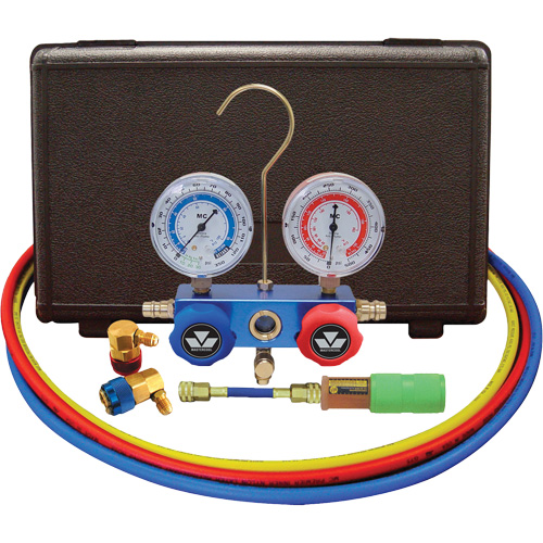 Ensemble de manom&egrave;tre &agrave; collecteur &agrave; deux voies pour l'automobile R134A avec mini injecteur de colorant Nia-Chem Ltd.
