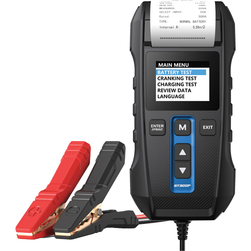 Testeur de batterie, de charge et de d&eacute;marrage BT300P avec imprimante Nia-Chem Ltd.