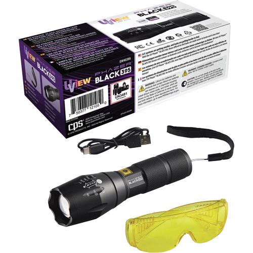 Lampe UV rechargeable pour la d&eacute;tection des fuites UView Phazer BLACK 395 Nia-Chem Ltd.